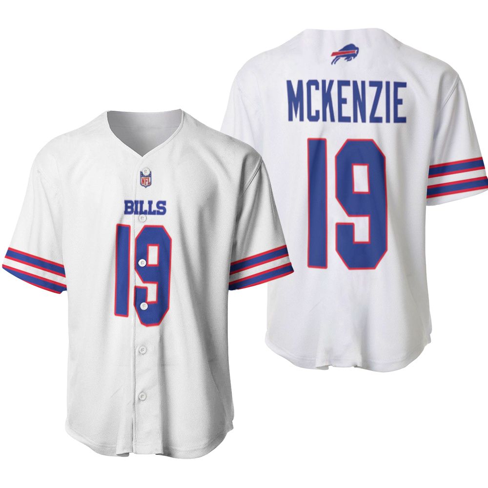 Buffalo Bills Isaiah Mckenzie #19 NFL Great Player American Football Team Game White 3D Designed Allover Gift For Bills Fans Baseball Jersey