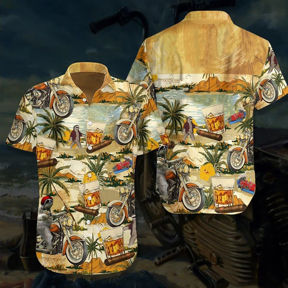 Sloth Motor Hawaiian Shirts Ha13426