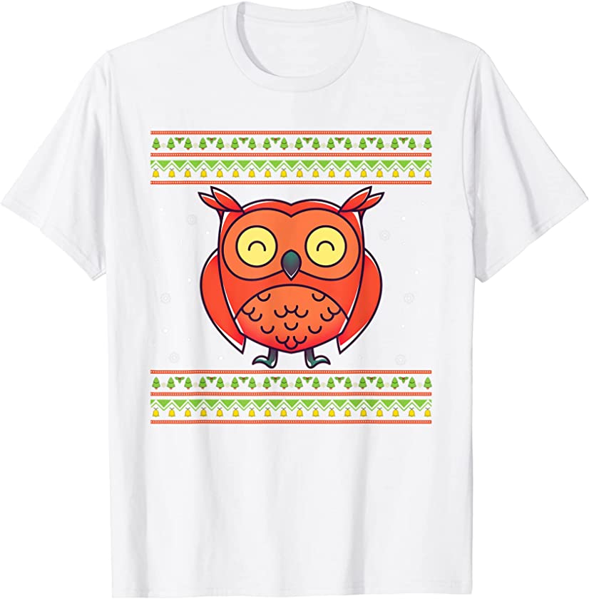 Ugly Christmas Wise Bird Forest Animal Merry Xmas Cute Owl T-Shirt