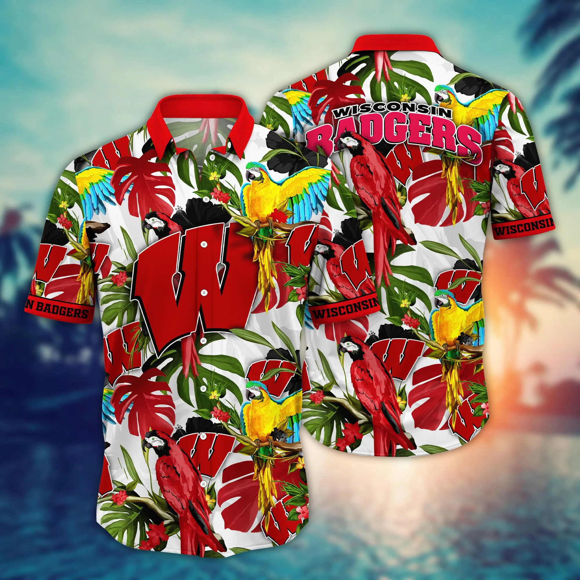 Wisconsin Badgers NCCA Hawaii Shirt Fans Mosquito Bite Derby Sportswear