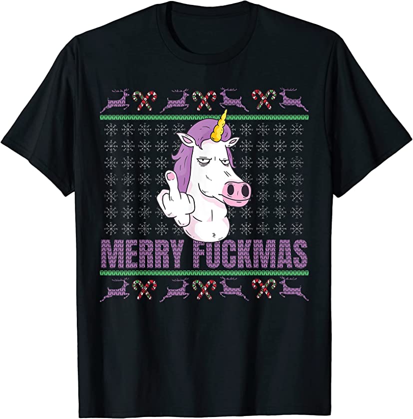 Unicorn Anti Christmas Ugly Christmas Sweater T-Shirt