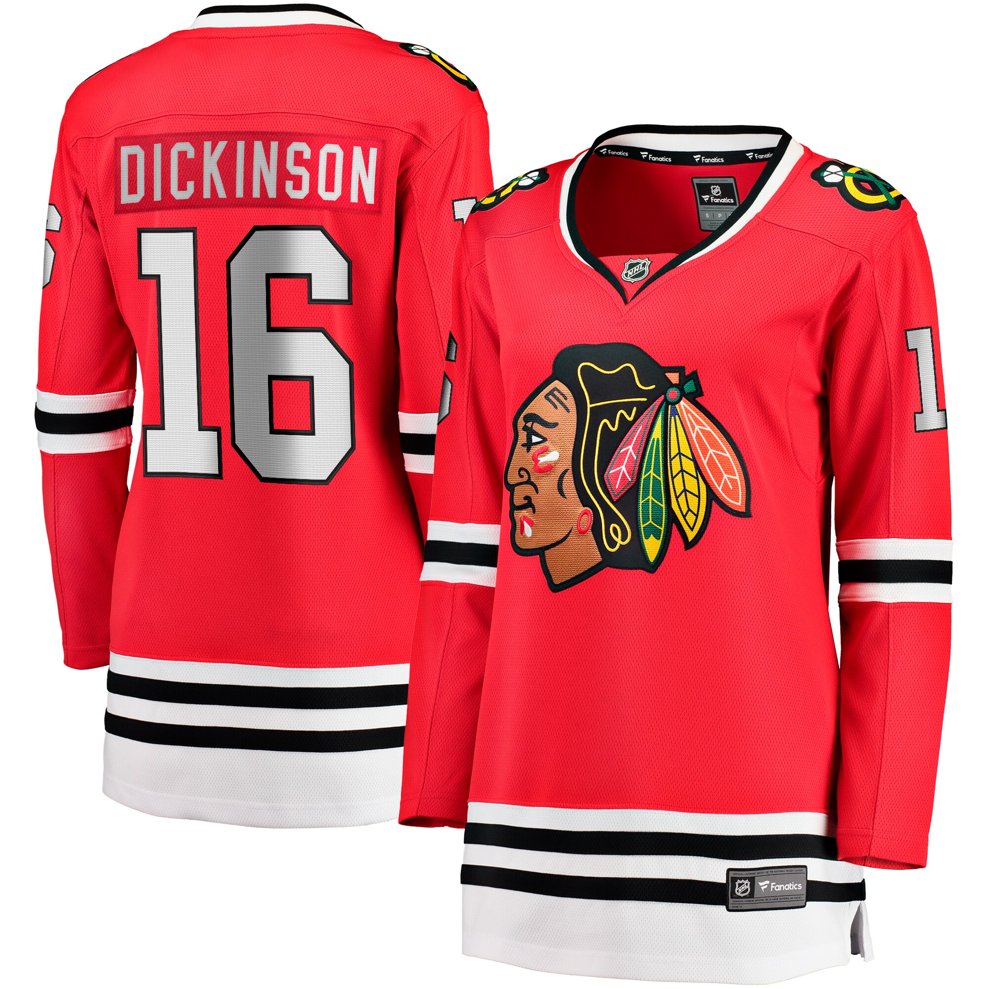 Women's Chicago Blackhawks Jason Dickinson Red Home Breakaway Player Jersey