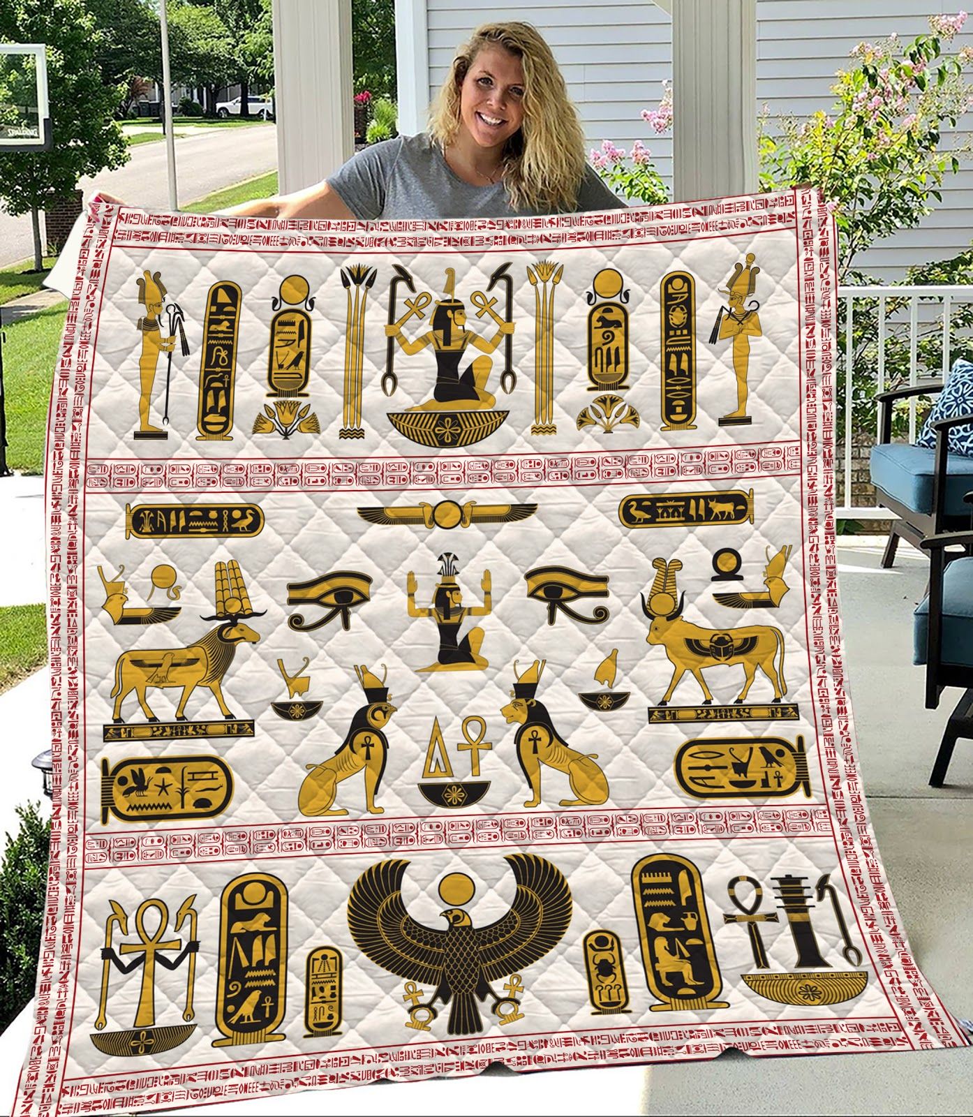 Ancient Egypt Symbol Quilt Blanket – AE1499