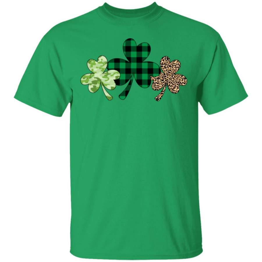 Plaid Shamrock Shirt Leopard Camouflage Funny St Patricks Day shirts