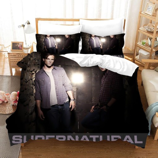 Supernatural Dean Sam Winchester 12 Duvet Cover Pillowcase Home Decor 3D Bedding Set