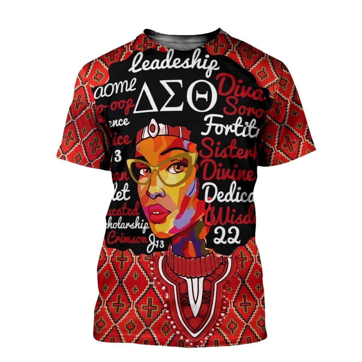 Greek Life T-Shirt – Delta Sigma Theta Afro Girl Dashiki T-Shirt J5