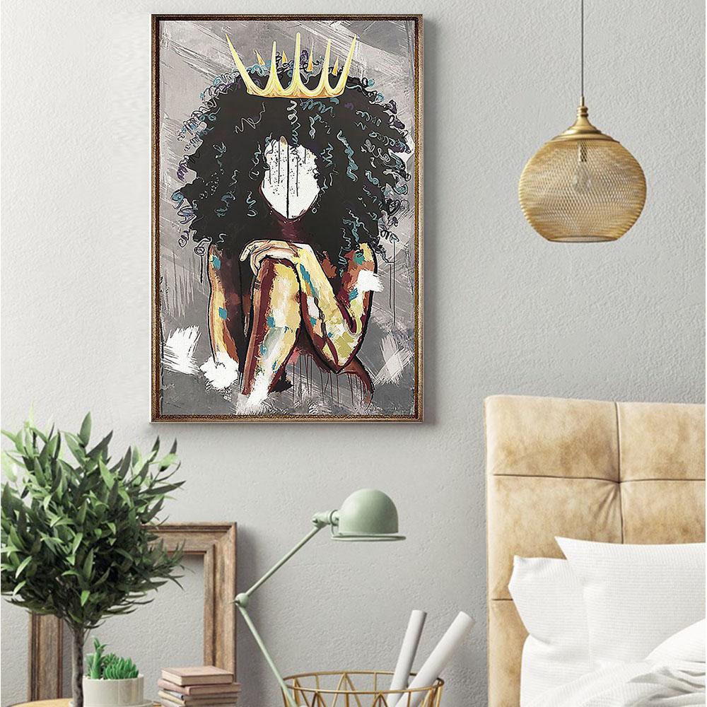 South Africa Canvas Prints Beautiful African American Poster Print Black Girl Pride African Man Attractive Ready To Hang Canvas Wall Art