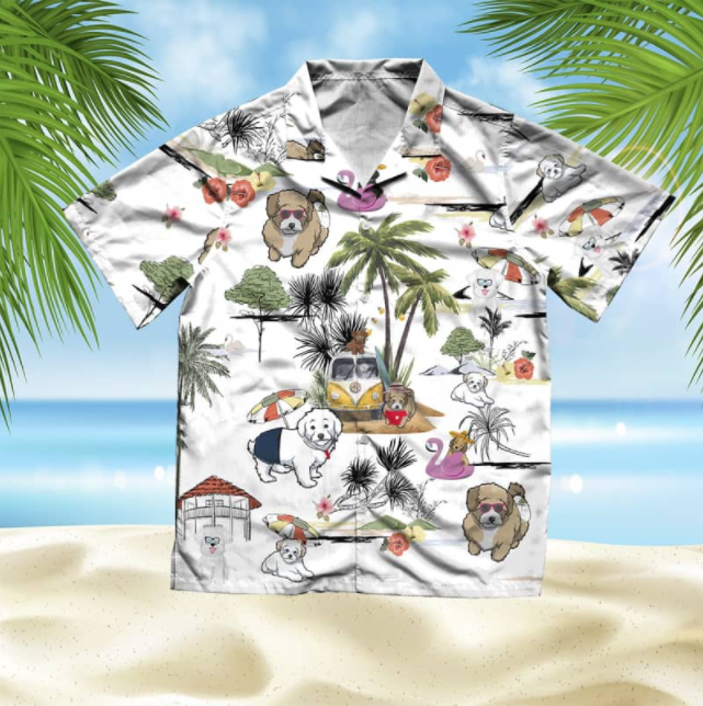 Maltipoo Beach All Over Printed Hawaiian Shirt Ha44756