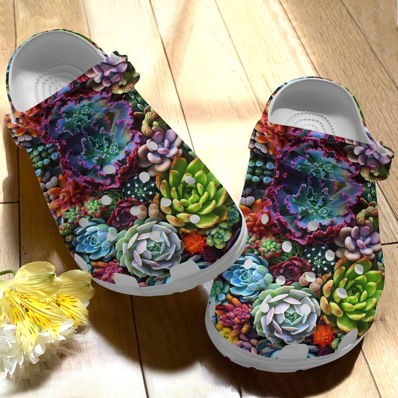 Succulent Personalize Clog, Custom Name, Text, Fashion Style For Women, Men, Kid, Print 3D Colorful Succulents