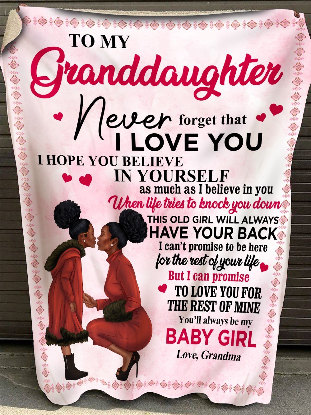 Black Girl From Grandma To Granddaughter Meaningful Quote 3D Printed Christmas Gift Quilt