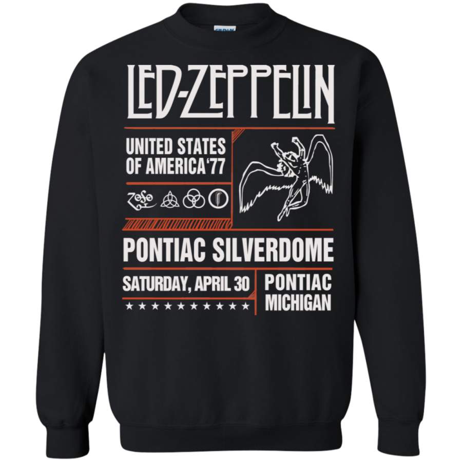 Led Zeppelin Pontiac Silverdome Black Pullover Sweatshirt