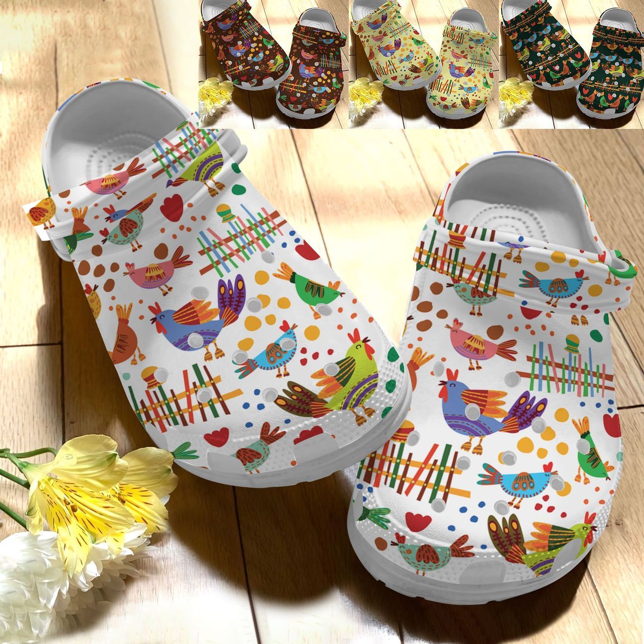 Chicken Collection Personalize Clog, Custom Name, Text, Fashion Style For Women, Men, Kid, Print 3D Funny Chicken