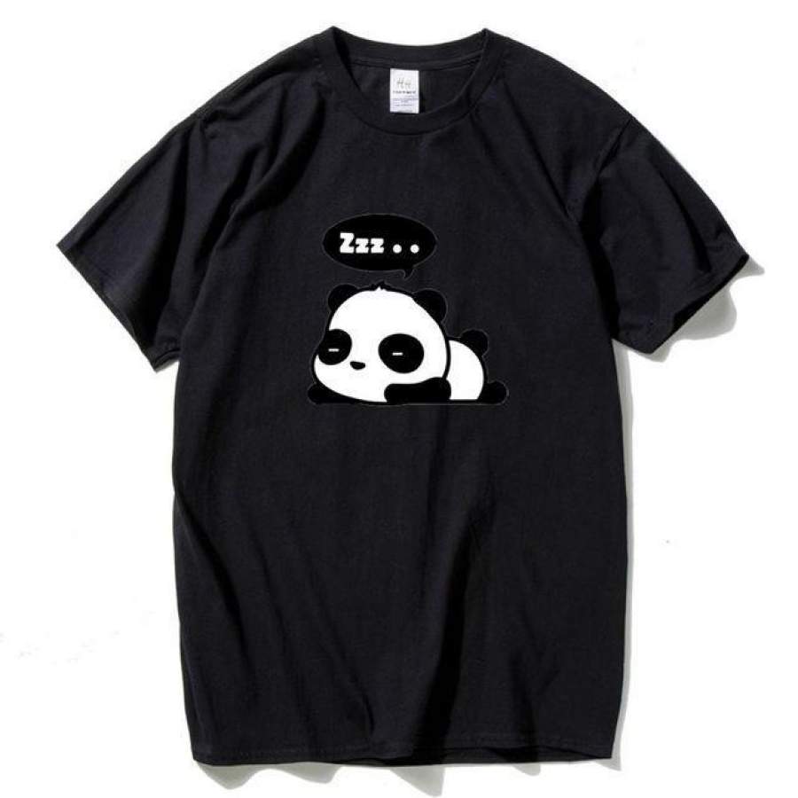 Cute Panda Print Casual Cotton T-Shirt