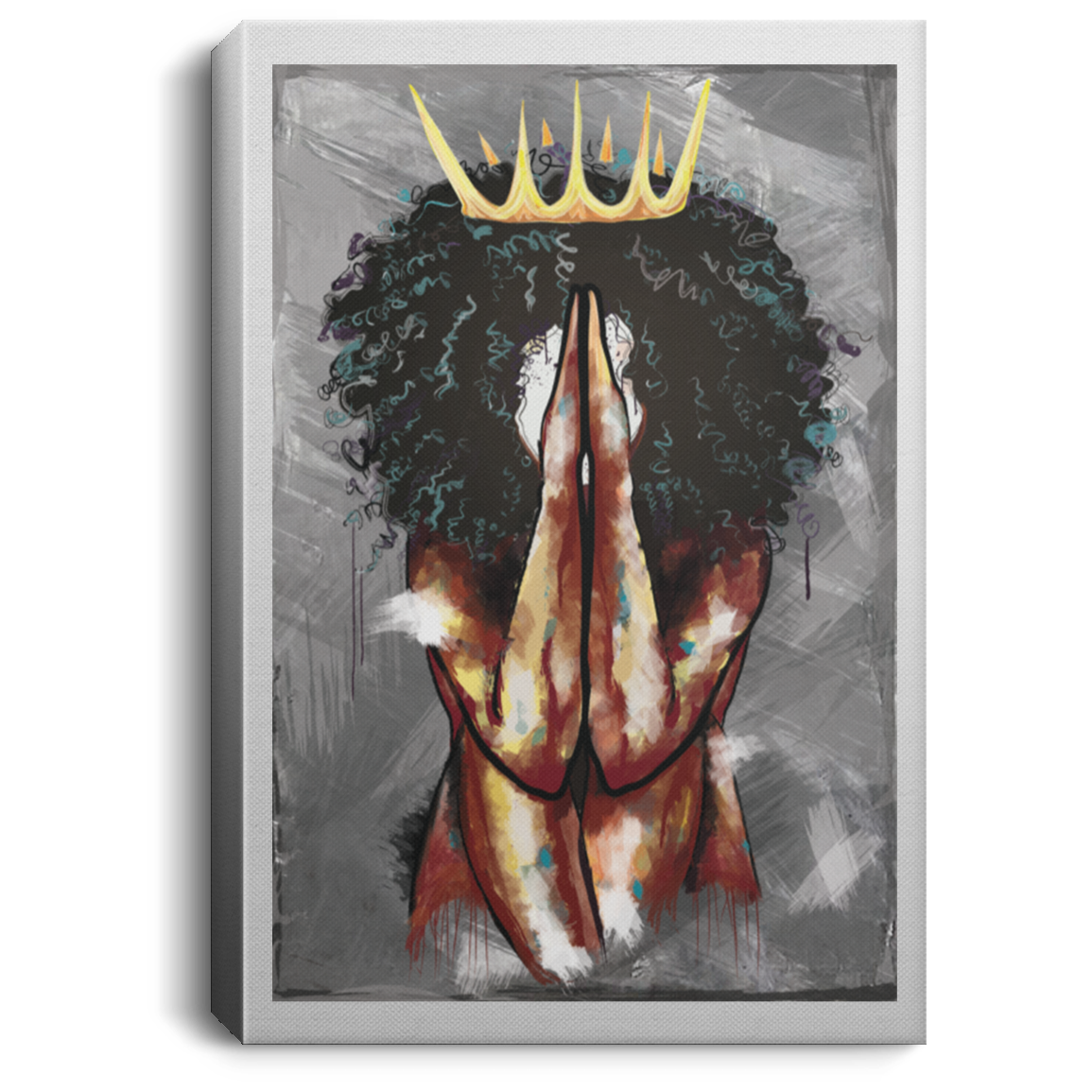 Praying Black Queen Canvas