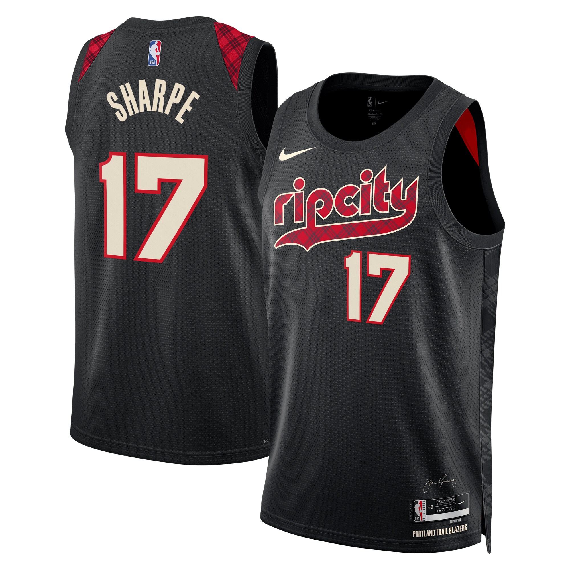 Portland Trail Blazers City Edition Swingman Jersey 23 – Black – Shaedon Sharpe – Unisex