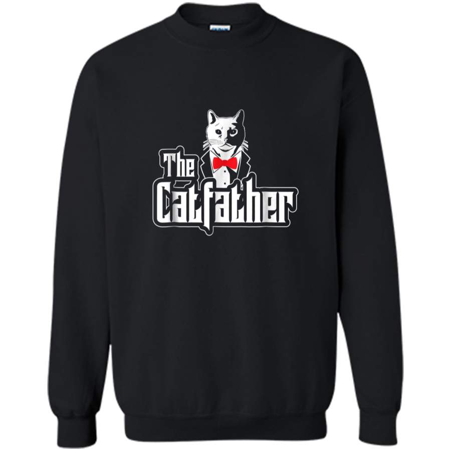 The Catfather  I Feline Cats Tee I Kitten I Pet I Men Printed Crewneck Pullover Sweatshirt