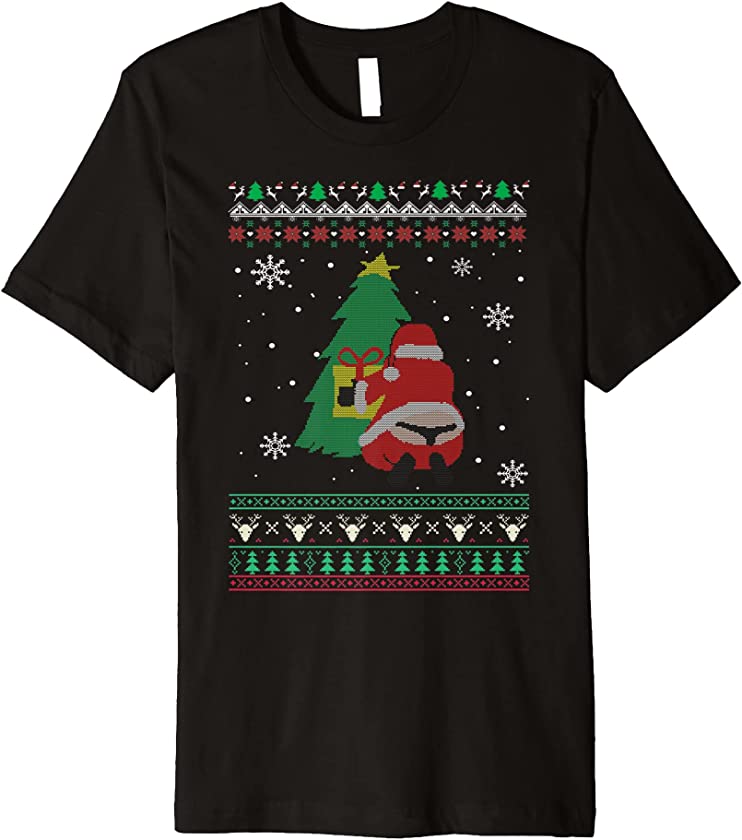 Funny Adult Santa’s Whale Tail Thongs Ugly Christmas Sweater Premium T-Shirt