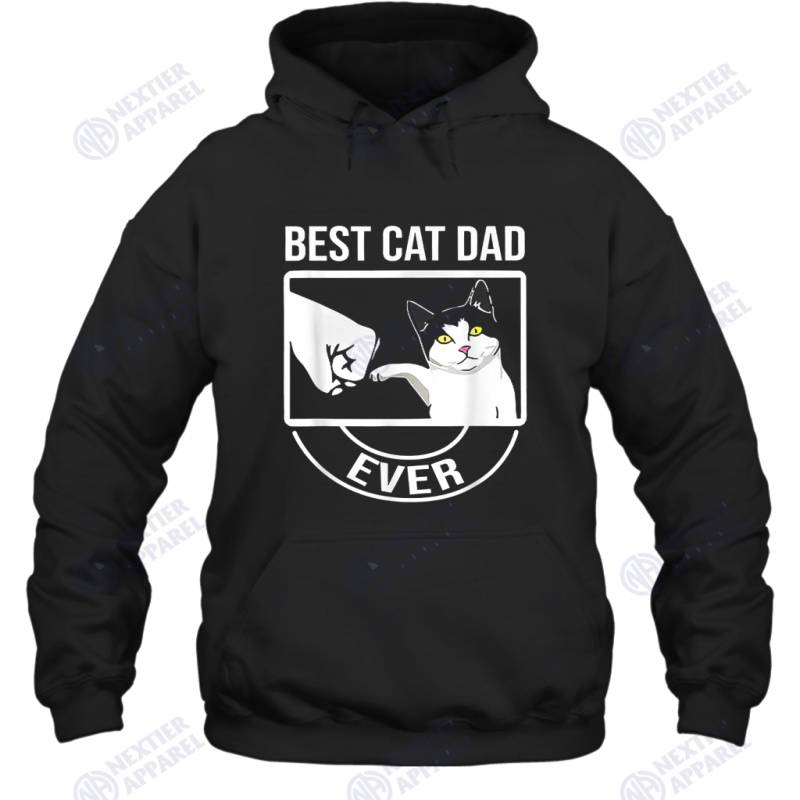 Best Cat Dad Ever Funny Paw Kitten Cat Fist Bump Hoodie