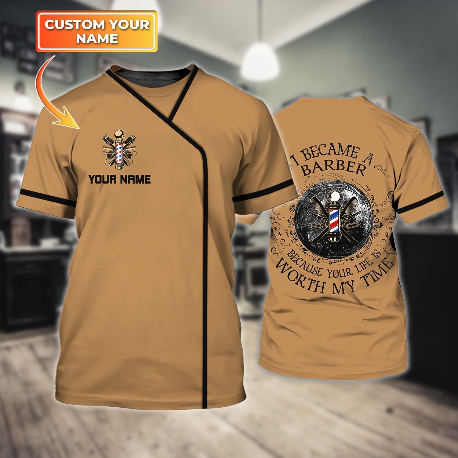 Customized Barber T Shirt Men Women Gift For Barber New Salon Uniform