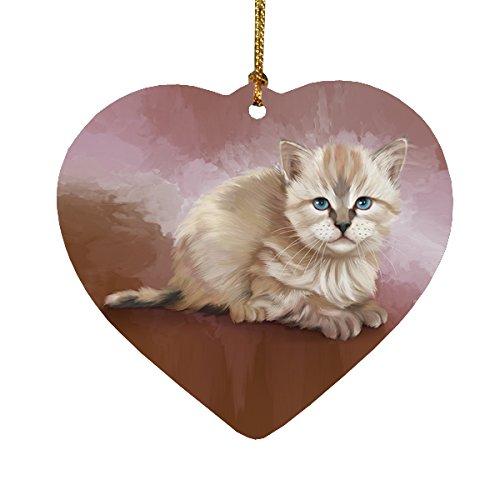 Seal Point Kitten Heart Christmas Ornament Hpor48099