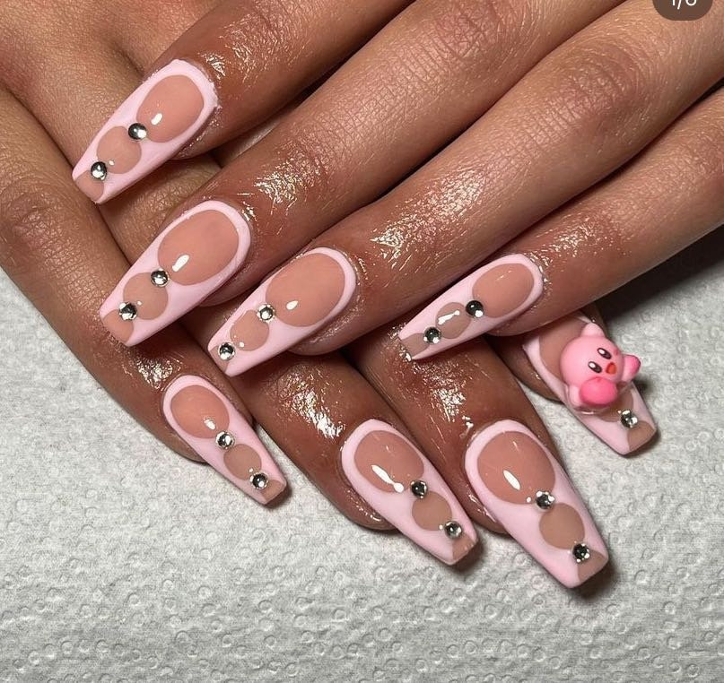 Sexy and Cute Tight Kirbyy Press On Nails /Y2k Nails/ Kawaii Nails #299