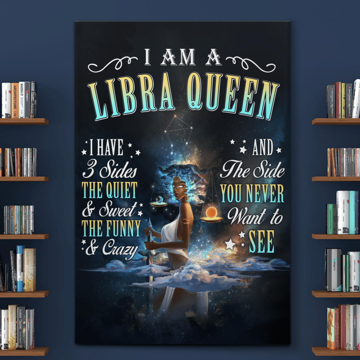 Zodiac Canvas Poster Birthday Gift For Black Girl Zodiac Canvas Poster I Am A Libra Queen Canvas Poster