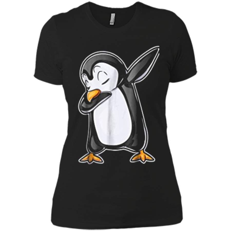 Dabbing Penguin Dab Dance Bird Funny Gifts  Next Level Ladies Boyfriend Tee