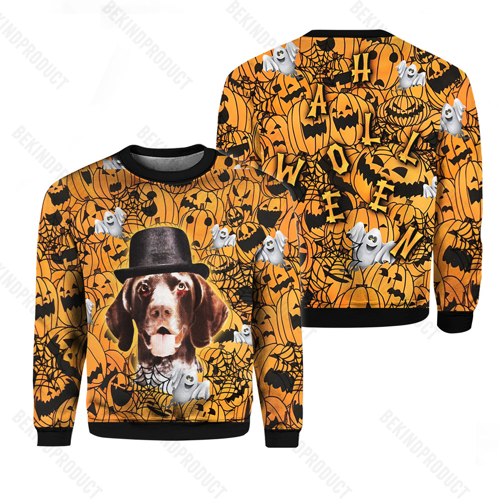 Dog Lovers Halloween Pumpkin Crewneck Sweatshirt All Over Print Sweatshirt For Women Sweatshirt For Men