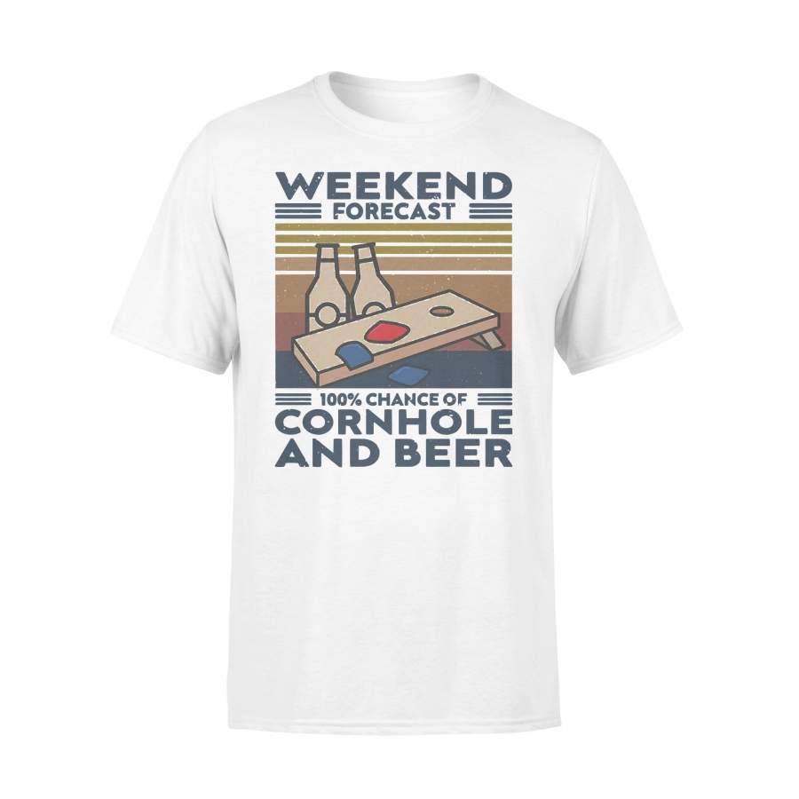 Weekend Forecast 100% Chance Of Cornhole And Beer Vintage T-shirt