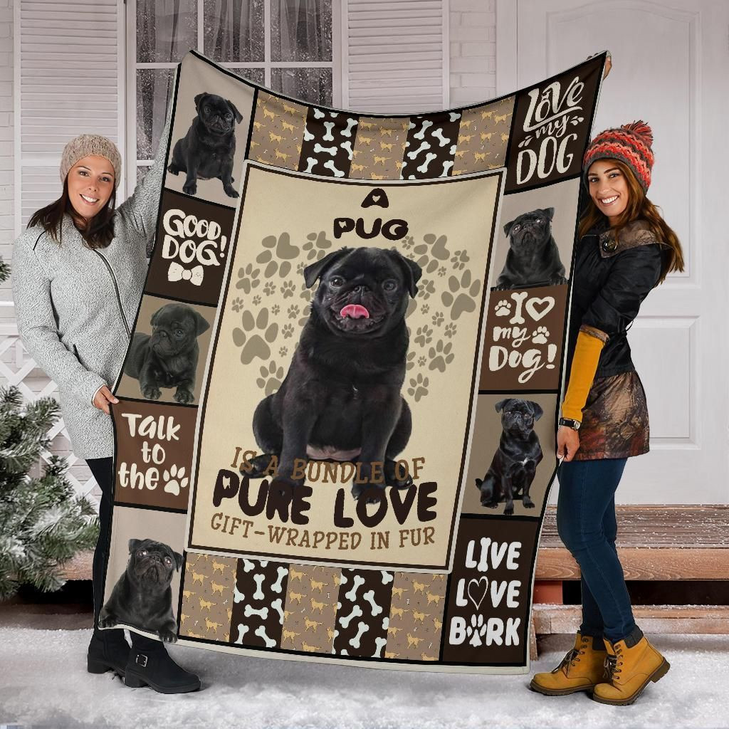 Pug Blanket Is A Bundle Of Pure Love, Christmas Gift, Dog Lover Blanket