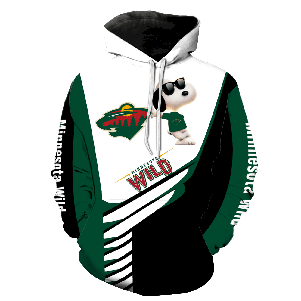 Minnesota Wild Snoopy New Full Over Print K1103 Hoodie Zipper