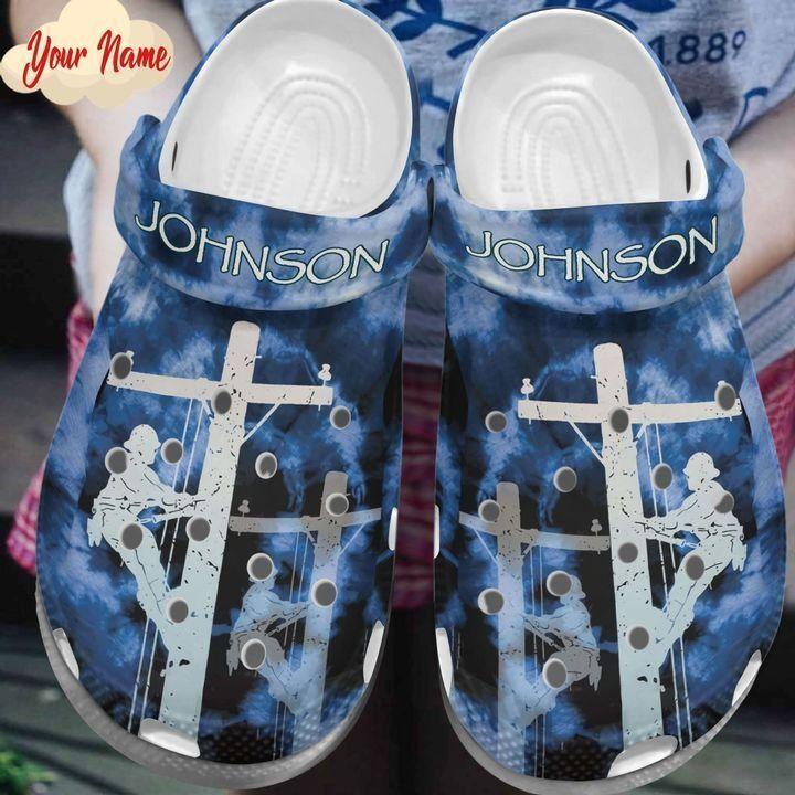 Lineman Personalize Clog, Custom Name, Text, Fashion Style For Women, Men, Kid, Print 3D I Am A Lineman