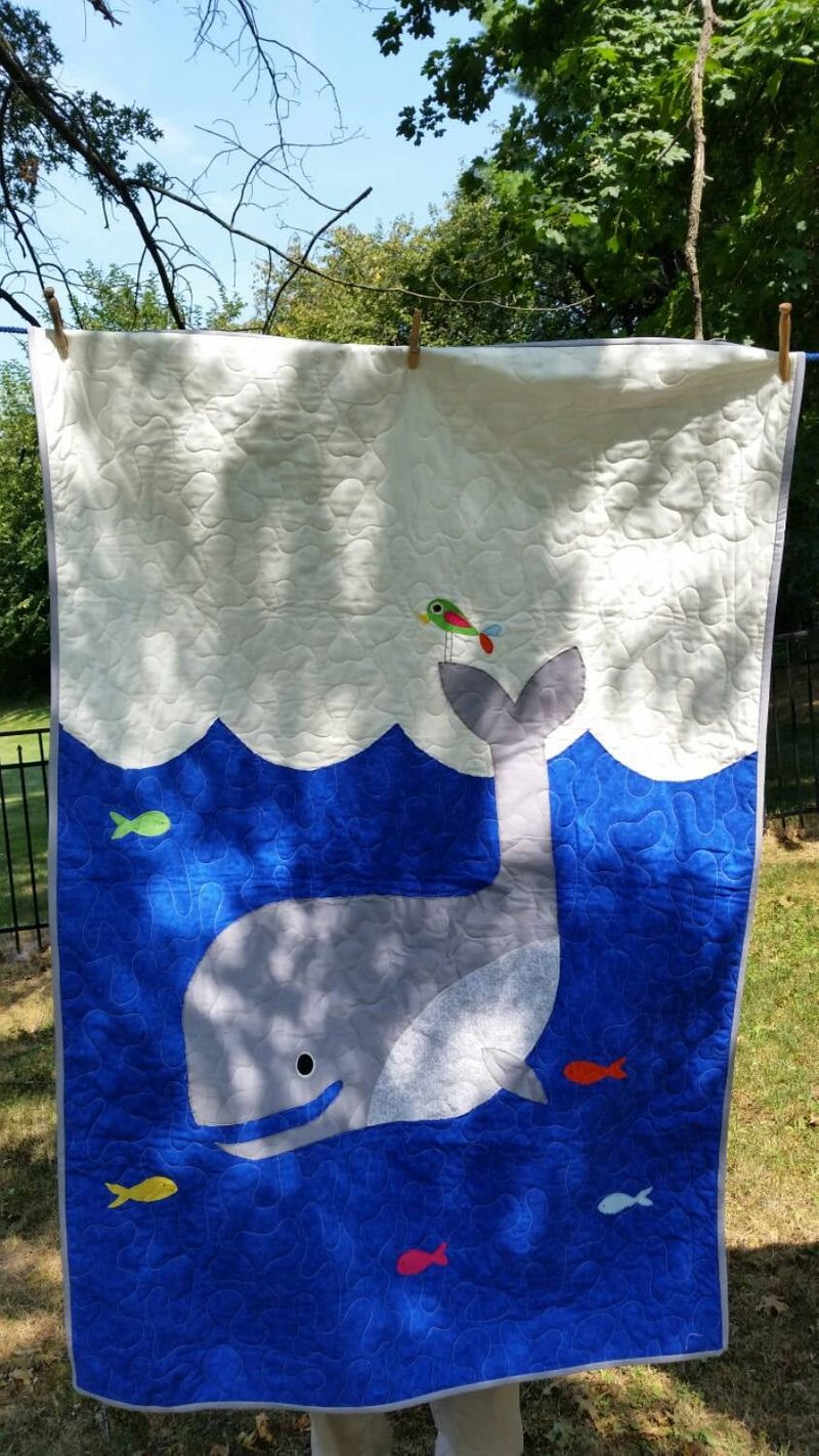 Adorable Whale Ocean – Quilt Blanket