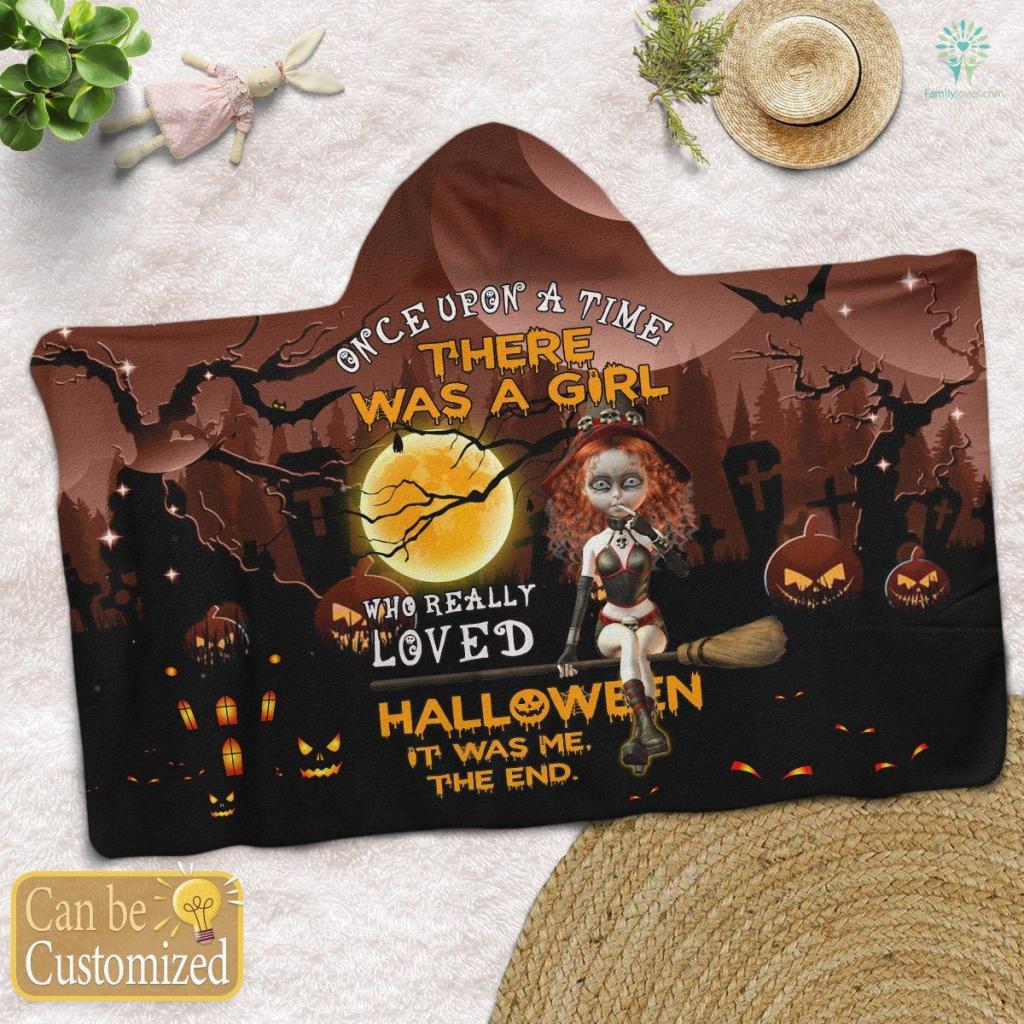 Once Upon A Time There Was A Girl Halloween Hooded Blanket