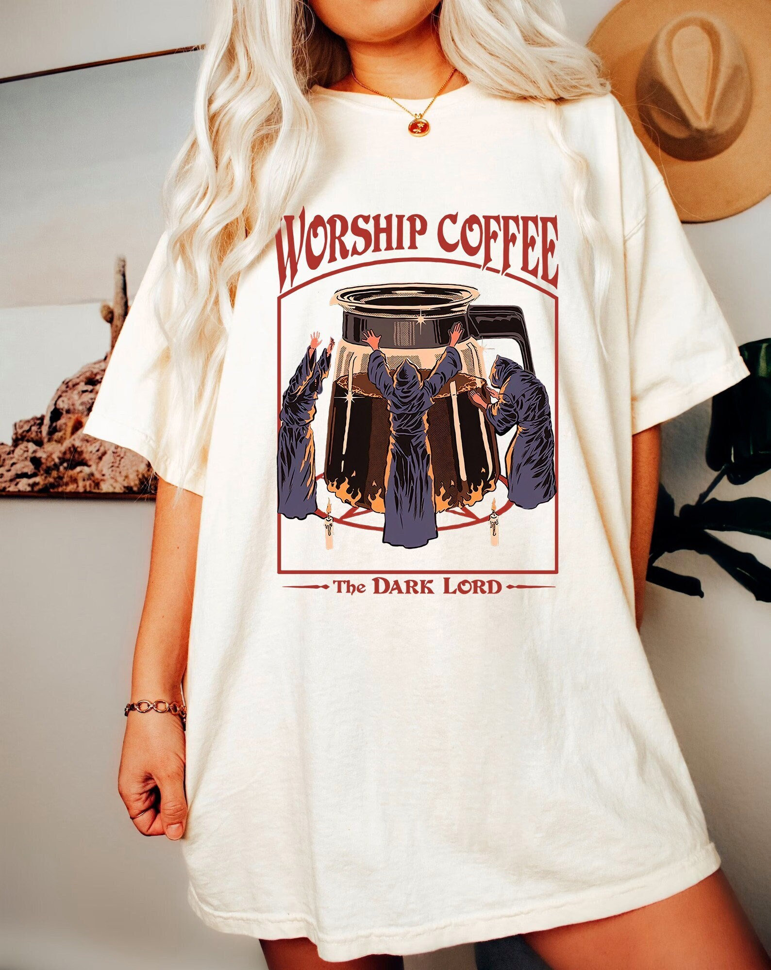 Worship Coffee The Dark Lord Shirt -vintage t shirt,vintage crewneck,retro shirt,retro tshirt,aesthetic shirt,coffee shirt,coffee tshirt