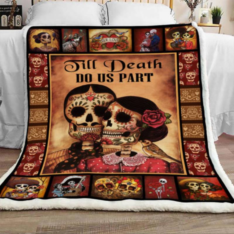 Skull Husband And Wife Sherpa Blanket DCB2601 82O33