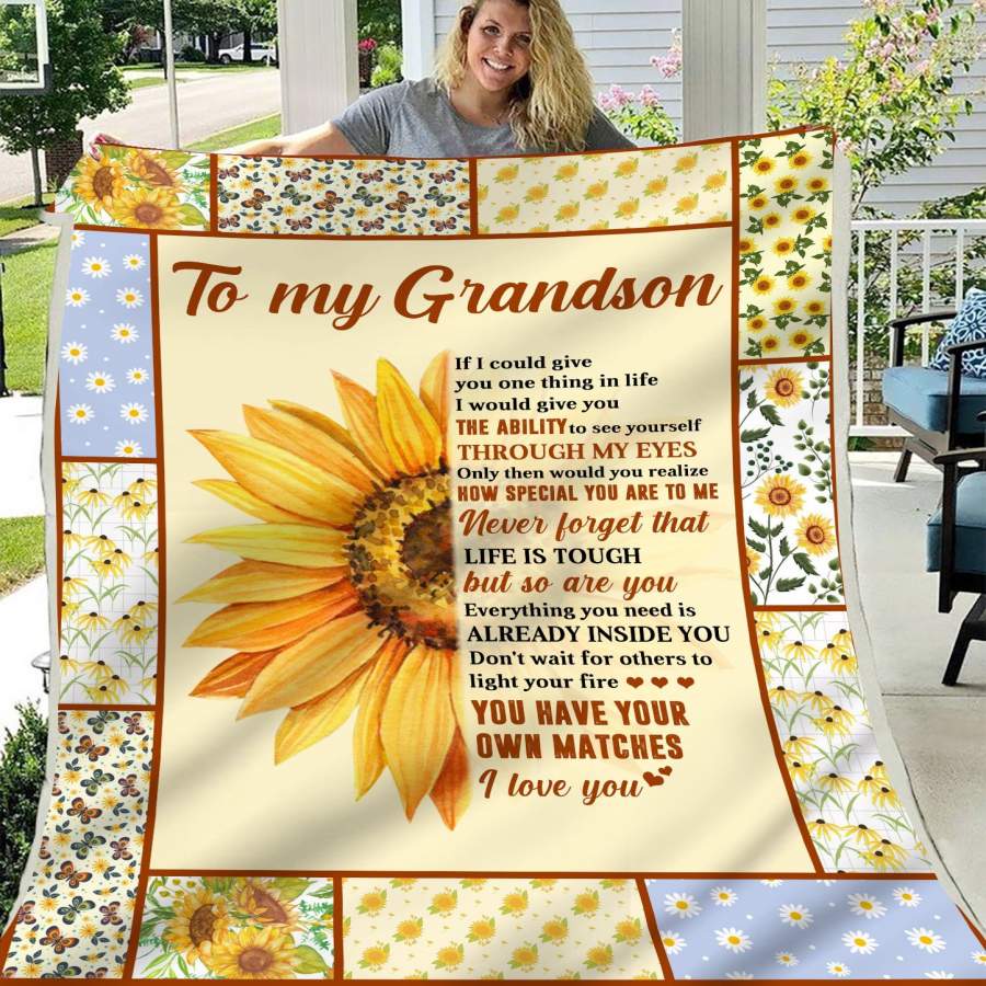 Blanket Gift For Grandson Never Forget Life Is Touch