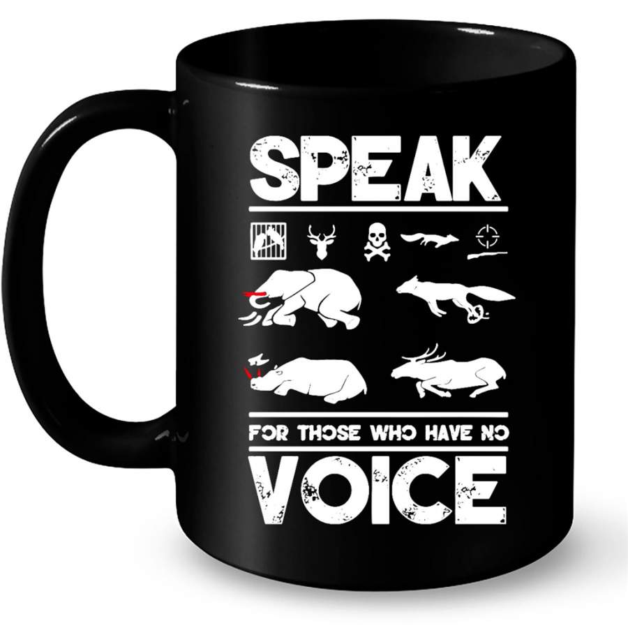 Speak For Those Who Have No Voice, Safe The Animals – Full-Wrap Coffee Black Mug