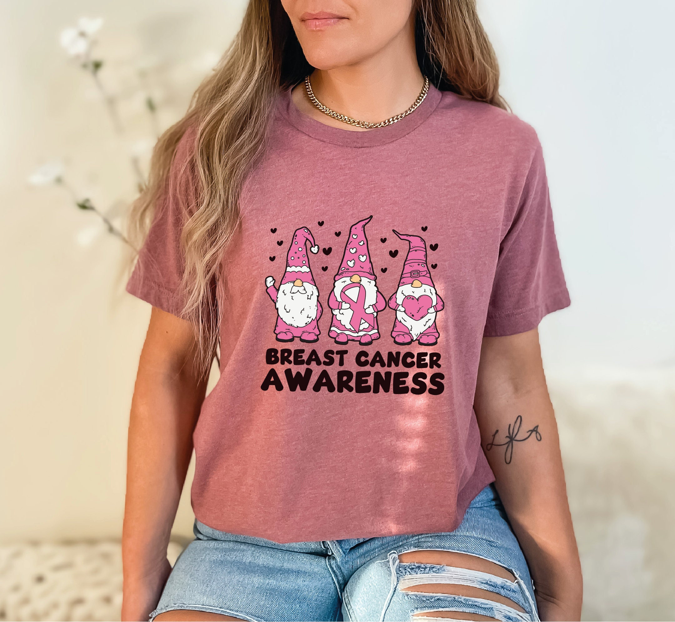 Gnomes Breast Shirt, Breast Cancer Awareness Tee, Cancer T Shirt, Pink Ribbon Shirt, Breast Cancer Shirts, Hope Cure Shirt, Cancer Shirts