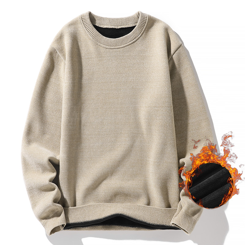 Solid Color Knitted Sweaters Men Clothes Fleece Warm Pullover Male Loose Sweater Brand Mens Winter Casual Knit Sweater 7XL 8XL alx