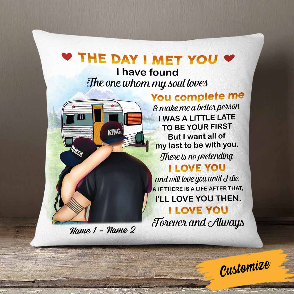 Personalized Camping Couple Pillow Sb153 24O58 (Insert Included)