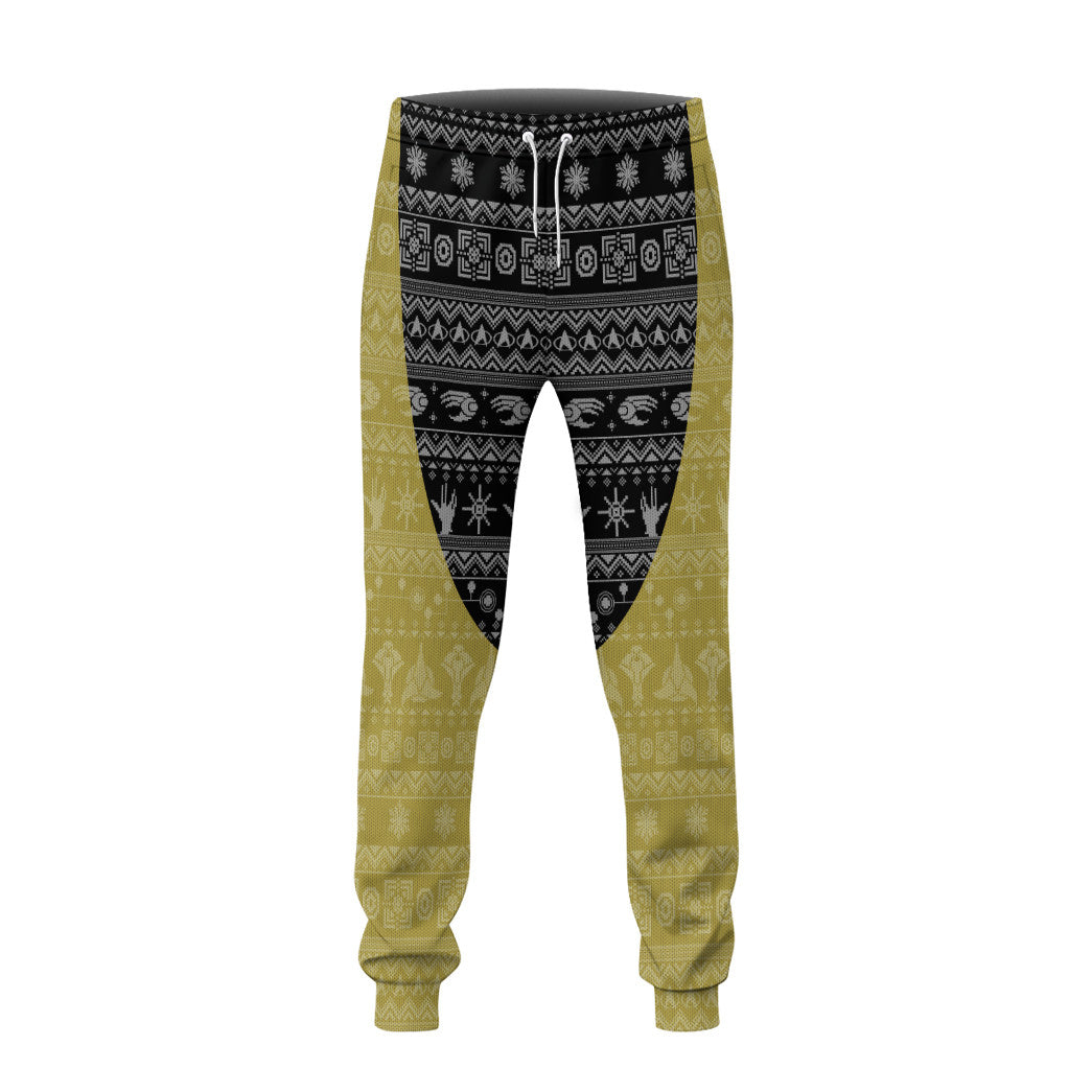 3D S.T The Original Series 1966 1969 Yellow Ugly Christmas Custom Sweatpants