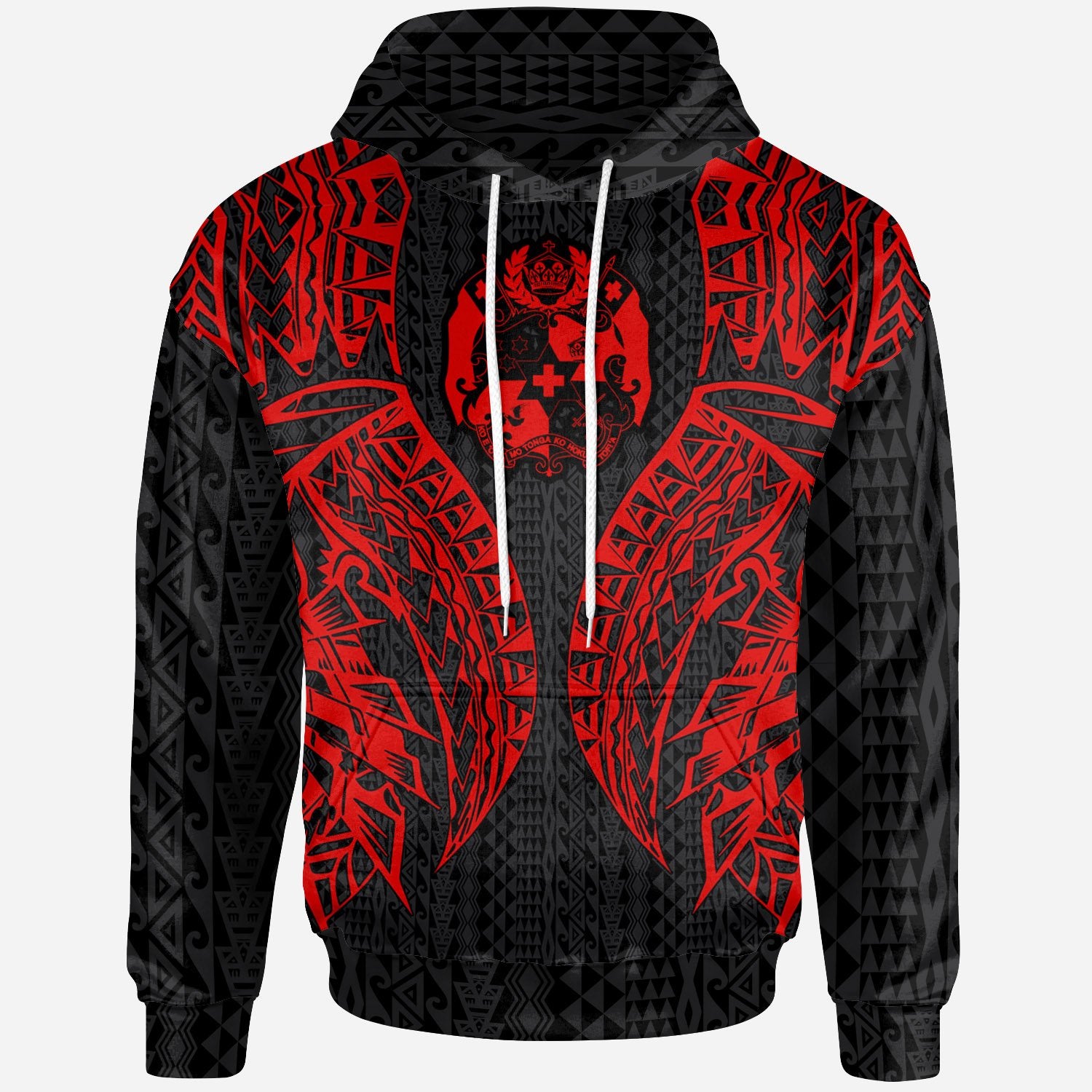 Tonga Hoodie – Polynesian Lion Head Red Style