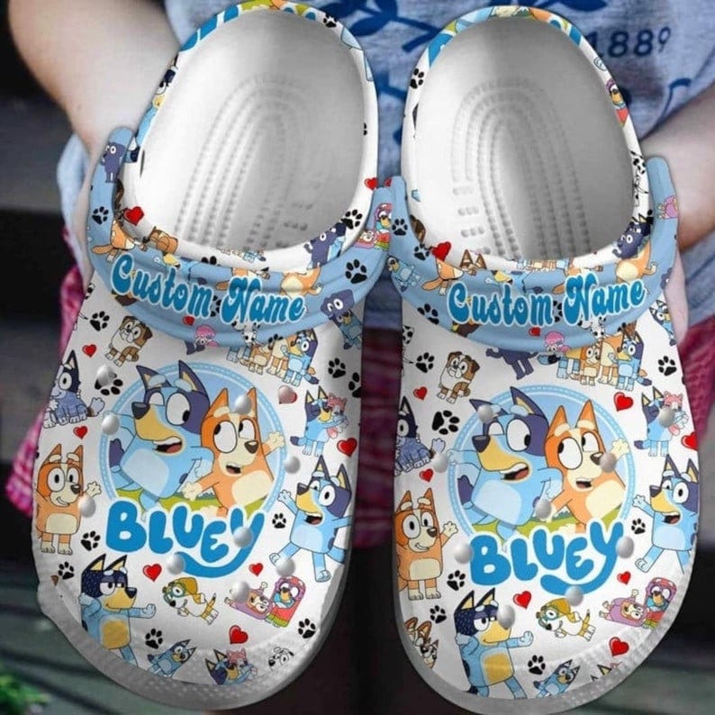 Personalized Bluey Family Birthday Clog Shoes, Clogs Shoes For Men Women and Kid, Funny Clogs Crocs, Crocband, Mothers day Gift, funny Gift