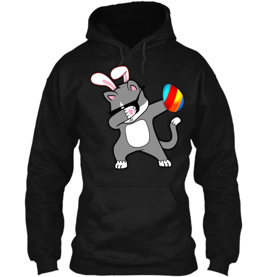 Easter Bunny Dabbing Cat Tshirt Easter Egg Tee Pullover Hoodie 8 oz