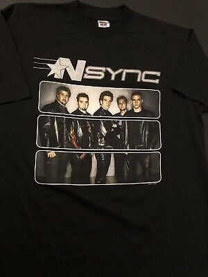 Vintage Nsync Popodyssey Tour 2001 T-shirt Brand New    Black 1121