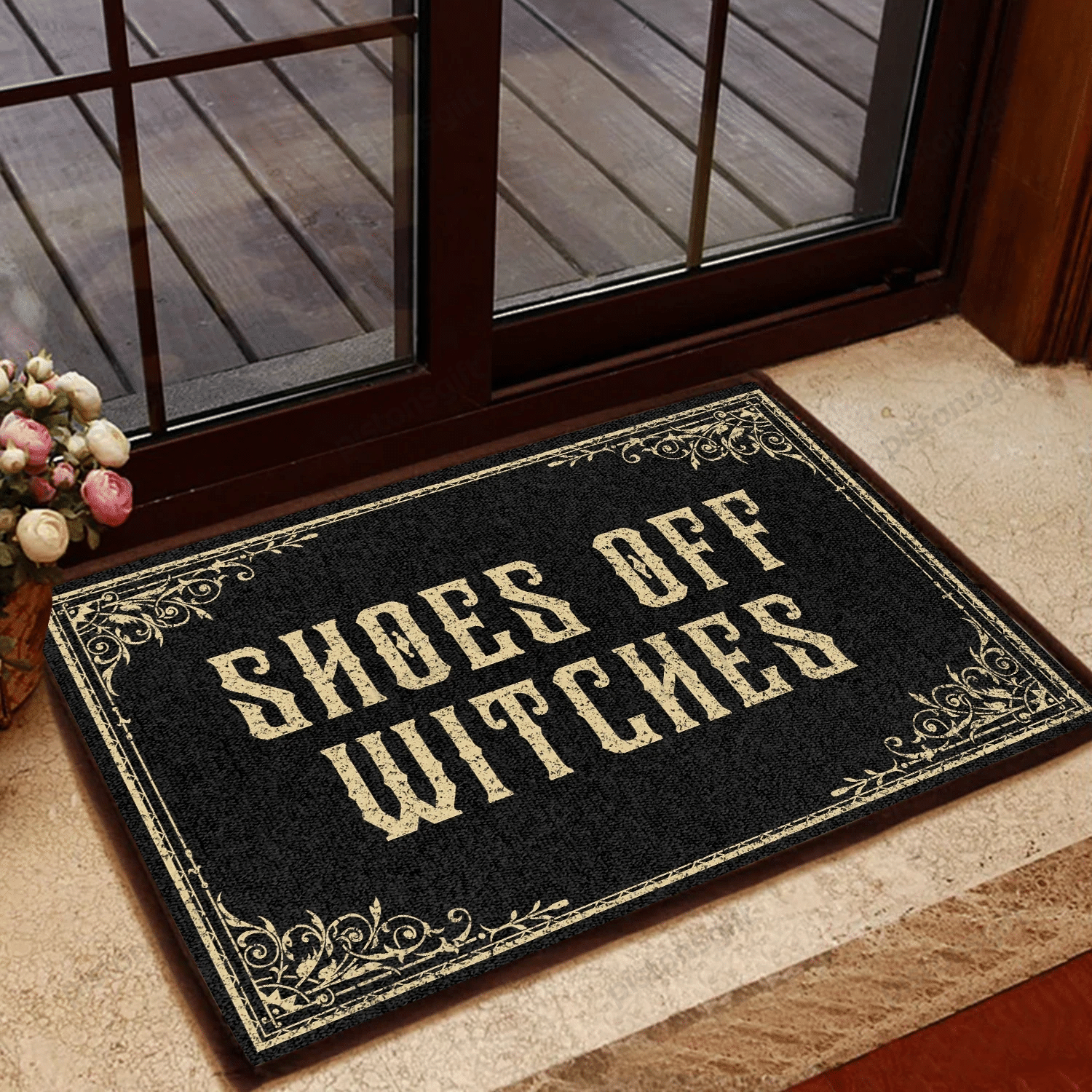 Shoes Off Witches Easy Clean Welcome Doormat | Felt And Rubber | Do1912