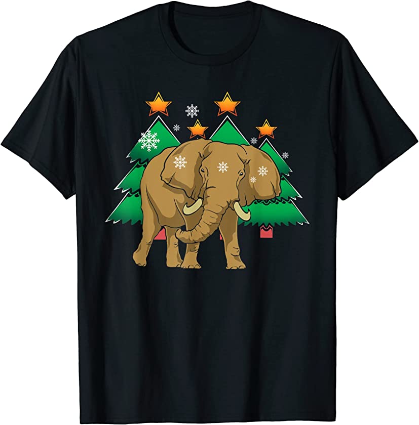 Xmas Animal Merry Christmas Africa Safari Elephant T-Shirt