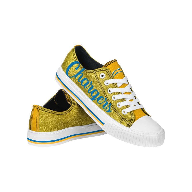 Los Angeles Chargers NFL Womens Color Glitter Low Top Canvas Shoes