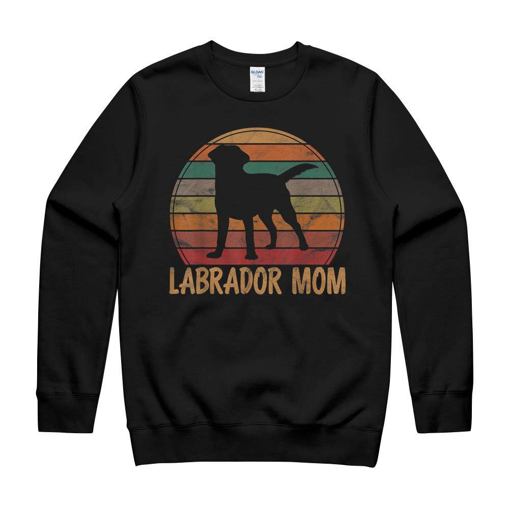Retro Labrador Mom Dog Mother Pet Golden Black Lab Mama T-Shirt Crewneck Sweatshirt